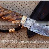 Custom Damascus Clip Point Knife thumbnail-1