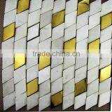New construction material for wall decoration stone mosaic with metal mosaic mix