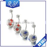 Women Hot Sex Navel Ring Body Piercing Jewelry with Clear Crystal Factory Direct Sale