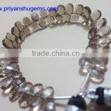 Smoky Quartz 5*7 mm 42 ct Handmade Faceted Pear 6" Strand Length Natural Gemstones
