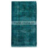 Handmade Turkish Carpet - Turquoise Over-dyed Rug (6,6 x 3,4 Feet) thumbnail-1