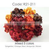 Peach Handmade Mulberry Paper Flower, Wedding Party, Scrap-booking Crafts, Wholesale 21/50 thumbnail-1