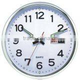 Plastic Decorative Wall Mounted Clock, Round Clock With Day Display thumbnail-1
