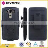 Hit in America Rugged pc Silicone 3 in 1 Hybrid Kickstand Case Cell Phone Case for LG G4