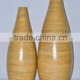 Vietnamese Eco-friendly Spun Bamboo Vase, Bamboo Decor Vase