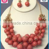 faux ball statement necklace earring wholesale indian jewelry