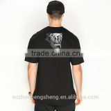 special front print handsome black T shirt