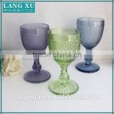 LX-G008 bulk pineapple colored crystal wine glass/drinking glass goblet