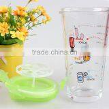 2015 China New Design Elegant Customize Tempered Glass Drinking Bottle With Multiple Cover Decal Scale thumbnail-2