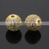 Grade AAA 8mm Natural White Zircon Balls With 24k Gold Plated CZ Jewelry thumbnail-2