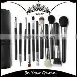 11pcs High Class Goat Hair Black Brushes for Makeup