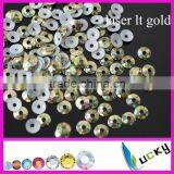 2015 NEWEST !! KOREAN QUALITY Hot Fix Spangle Sequin Middle Hole CONE SHAPE LIGHT GREEN 3mm 4mm 5mm 6mm thumbnail-4