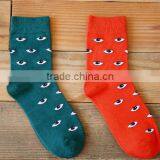 Fancy Adult Dress Cotton Sock Wholesale Eyes Jacquard Sock thumbnail-1