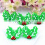 New Arrival Resin Christmas Pine Boughs Resin Hair Bow Resin Cabochons Flatback Resin DIY Resin for Kids Hair Phone Accessaries thumbnail-1