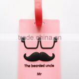 Wholesale Funny Glasses Printing Soft PVC Luggage Tags Travel Bag Tags