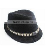 2015 Gentlemen Diamond Fedora Cap Handmade Black Straw Hats Dingxing For Party Accessories