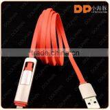 Factory Wholesale Cheap Price 2 in 1 Gold Connector Usb Cable Metal Shell Usb Data Cable thumbnail-3