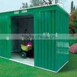 Green color garden storage metal shed