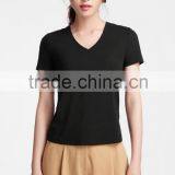 Wholesale Simple Pure Color Women Summer T-shirt With Shortsleeves thumbnail-1
