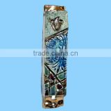 Made In China With Stamp Pattern and Brown Ceramic Mezuzah