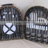 Fashion Willow Picnic Basket for 4,with Hand and Lining thumbnail-1