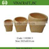 Natural 2 Tie Bamboo Weave Basket thumbnail-1