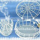 Oval white wire storage hamper with lid set of two