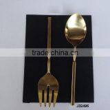 Steel Handle Salad Server Set in Golden Finish thumbnail-1