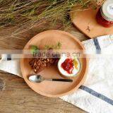 Food Serving Non-slip Round Shape Wooden Tray thumbnail-5