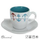 Traditional European Style Tea Sets/Colored Bulk Ceramic Porcelain Tea Coffee Cup And Saucer thumbnail-5