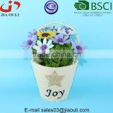 Fabric Planter With Handle and Linen Cover, Felt Basket for Flowers thumbnail-4