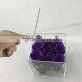 2017 Hot Sale Customized Clear Acrylic Rose Flower Box With Lid thumbnail-2