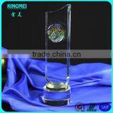 KM-ZP74 Hot! Personalization K9 Crystal Optical Glass With Coloured Glaze Engraving Glass Trophy thumbnail-1