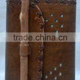 Handmade Vintage Leather Notebook With Pencil thumbnail-1