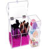 Acrylic Brush Holder Lipstick Puff Drawer Dustproof Box thumbnail-4
