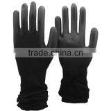 NMSAFETY Light Black Nylon Coated Black PU Gloves With Extra Long Cuff thumbnail-1