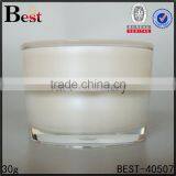 Luxury Acrylic Cosmetic Cream Jar With Lid White Gold 15ml 30ml 50ml Plastic Cream Container With Screw Cap thumbnail-1