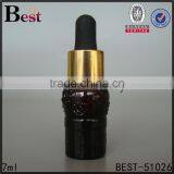 7ml Cosmetic Serum Dark Black Glass Dropper Bottle With Special Design thumbnail-2