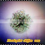 Floral-print Chiffon Rose Flower