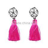Bohemian Jewelry Zircon Gems With Long Colorful Tassel Charms Earrings for Women thumbnail-5