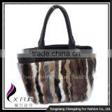 CX-H-05 Women Genuine Leather&Mink Fur Fashion Bags thumbnail-1