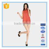 2016Fashion Coral Applique Sleeveless Chiffon Women Blouse Tops Designs thumbnail-1