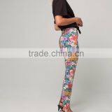 Flower Print Sublimation Print Fashion Leggings Polyester Spandex Strech Legging High Waist Foot Pants thumbnail-3