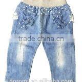 Baby Girl Jeans With Cute Bow-knot and Lace thumbnail-1