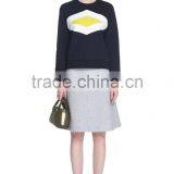 Ladies 100%cotton Contrast Color Pullover Sweatshirt thumbnail-3