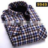 Custom Lined Plaid Flannel Warm Slim Fitted Hawaiian Shirt Latest Shirt Designs for Men 2015 thumbnail-6