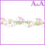 Pink and Green Wedding Dress Decorative Trim Materials Fabric Chemical Embroidery With Beads Cord Guipure Bobbin Lace thumbnail-1