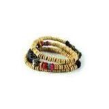 Fashion Ethnic Wood Bead Bracelets Stone Leather Bracelet Bangle Wristband M0012 thumbnail-1