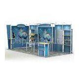 Blue Portable Exhibition Booth Display , 3 x 6 Modular Exhibit Booths
