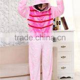 Lastest Flannel Material One Piece Pink Pajamas thumbnail-2